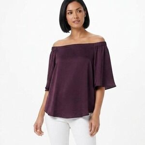 Jennifer Lopez JLO Off The Shoulder Boho Blouse XL Coquette Mob Wife oversized